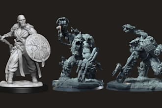convert 2d to 3d miniature, toy character, anime figure for printing