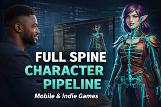 build full spine 2d character pipeline for mobile and indie games