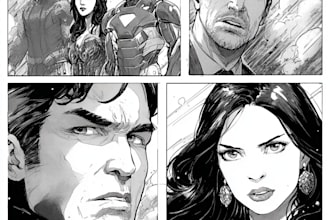 create an amazing superhero or fantasy comic illustration
