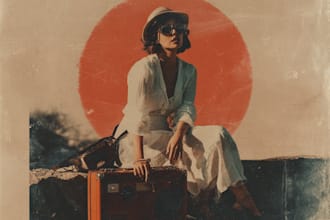 make a vintage retro style album cover or music cover