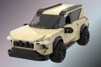 custom digital 3d lego design 3d car lego model moc manual instruction in studio