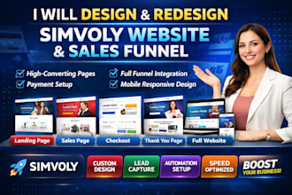 design and redesign simvoly website and sales funnel simvoly landing page design