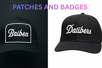 design custom patch, badge, logo, for caps, snapbacks, hats embroidery
