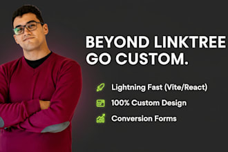 design a high performance custom bio link landing page for your brand