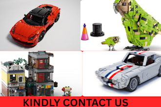 do 3d lego moc design,lego technic car,bike,ship,house with building instruction