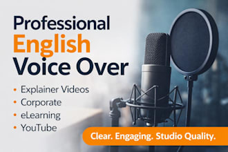 record a professional english voice over for your youtube, ads and narration