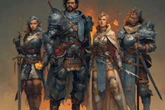 do a dnd, fantasy character, dnd party