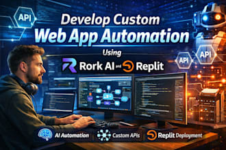 develop custom web app automation using rork ai and replit