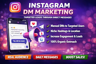 send instagram direct message or dm to promote your business