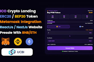 make ico presale landing with metamask using nextjs reactjs