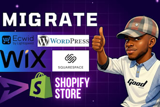 migrate wix ecwid wordpress woocommerce squarespace to shopify store migration