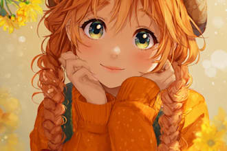 llustration of your character in anime style