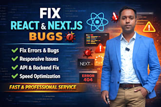 fix bugs and errors in react js or next js