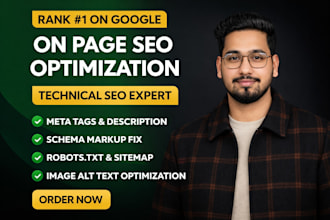 on page seo meta tags meta description, alt text, robots txt and schema markup