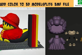 convert stl to 3mf, add color and split 3d models for multicolor 3d printing