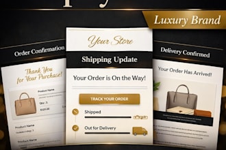 redesign shopify order and shipping email notifications to look luxury branded