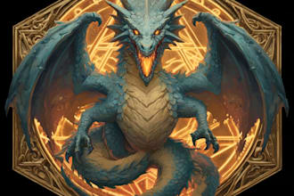 create an fantasy rpg logo dnd image for you high level
