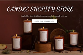 design candle shopify store candle website candle store scented candle