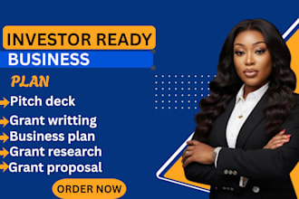 create investor,ready business plans, grant proposals, and pitch decks