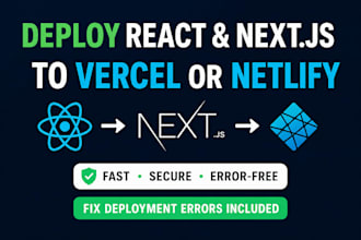 deploy next js website to vercel or netlify and fix deployment errors