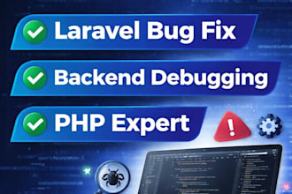 fix laravel bugs, errors and backend issues