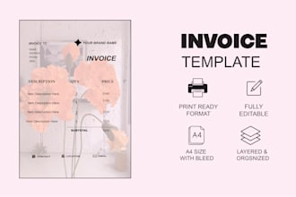 design professional custom invoice, letterhead and rate list item for you