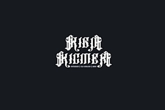 do old english calligraphic font wordmark, typography logo