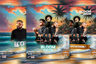 design dj party, nightclub, music event flyers and posters