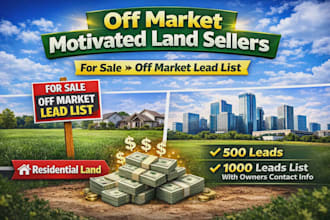 do off market vacant land and motivated land lot sellers list