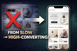 design a high converting shopify store website mobile responsive speed boost