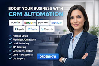 setup hubspot ghl zoho crm bitrix24 pipedrive email marketing and crm automation
