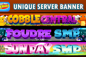 unique minecraft server logo and  banner for your server