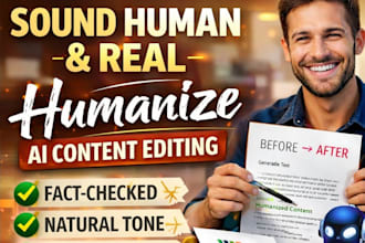 humanize and edit ai generated content for a natural tone and accuracy