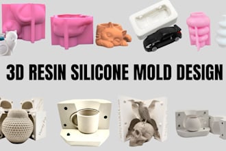 design 3d silicone mold resin slip casting mold 3d cad model print ready stl