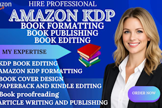 do amazon KDP book editing proofreading formatting and kdp book publishing