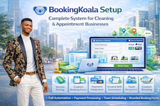 build a full bookingkoala system for cleaning, home services, and appointment