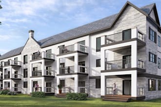 render 3d exterior building apartment, cgi interior design,3d commercial space