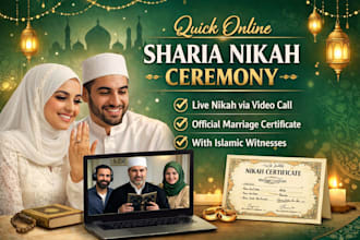 quick online sharia nikah ceremony with certificate and witnesses