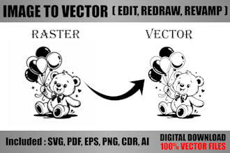 manually convert logo or image to vector ai eps svg pdf cdr vector tracing