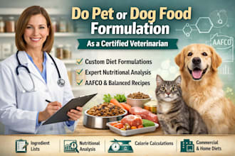 do pet or dog food formulation as a certified veterinarian