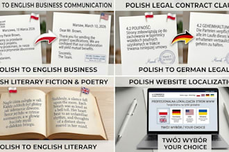 professionally translate polish to english, ukrainian, or german
