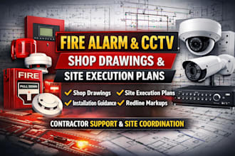 fire alarm and cctv shop drawings, site execution and installation guidance