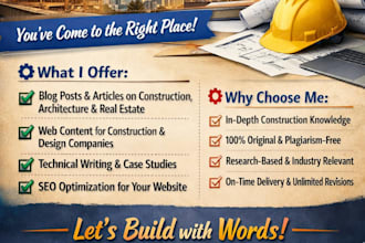 write content related to construction or architecture