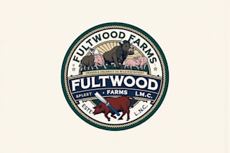 design a wonderful farm logo for agriculture, organic and rural brands
