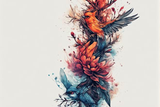 design professional japanese, asian style tattoo design