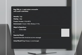 do website and mobile app testing with bug report