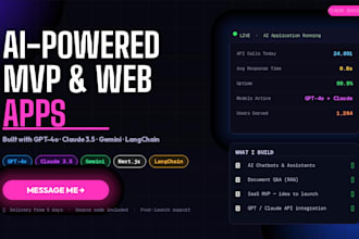 build ai powered mvps and web applications using gpt, claude, and more