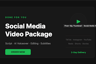 create a done for you social media video with script ai voiceover and editing