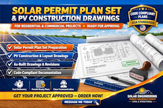 design rooftop solar permit drawings and structural calculations