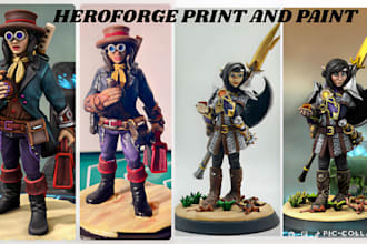 paint hero forge character design dnd statue 3d model stl file and 3d painting